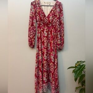 Chelsea and violet by Anthropologie women’s red bohemian maxi dress xs‎